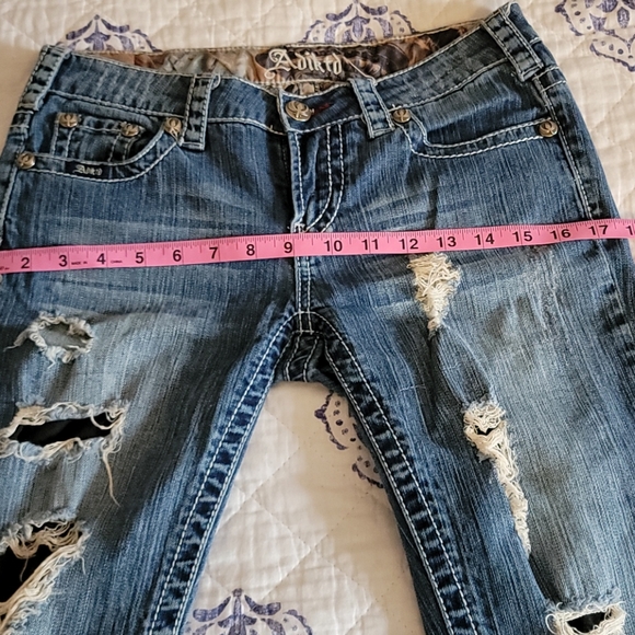 Adiktd Distress Low Rise Bootcut Jeans Sz 27"x27" - Picture 6 of 9
